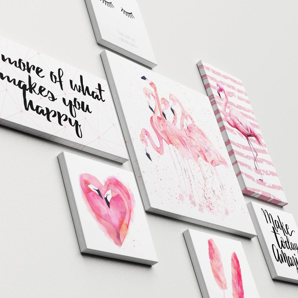 Canvas-Art Flamingos 7-Teiler Bild 2