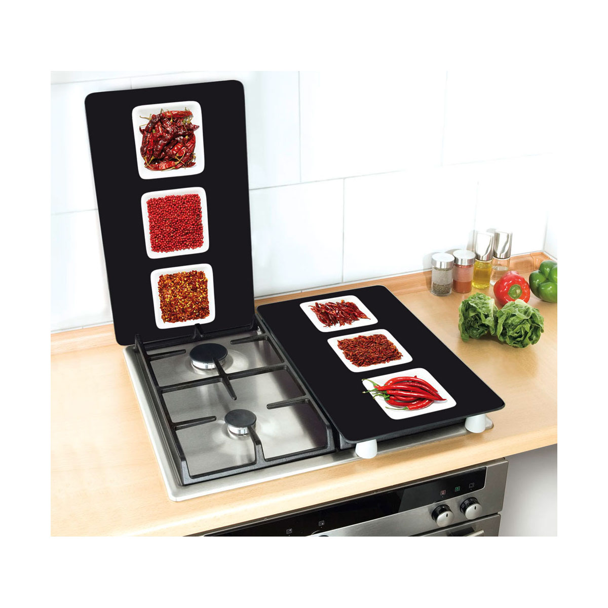 Wenko Herdabdeckplatte Chili 2er Set Bild 7