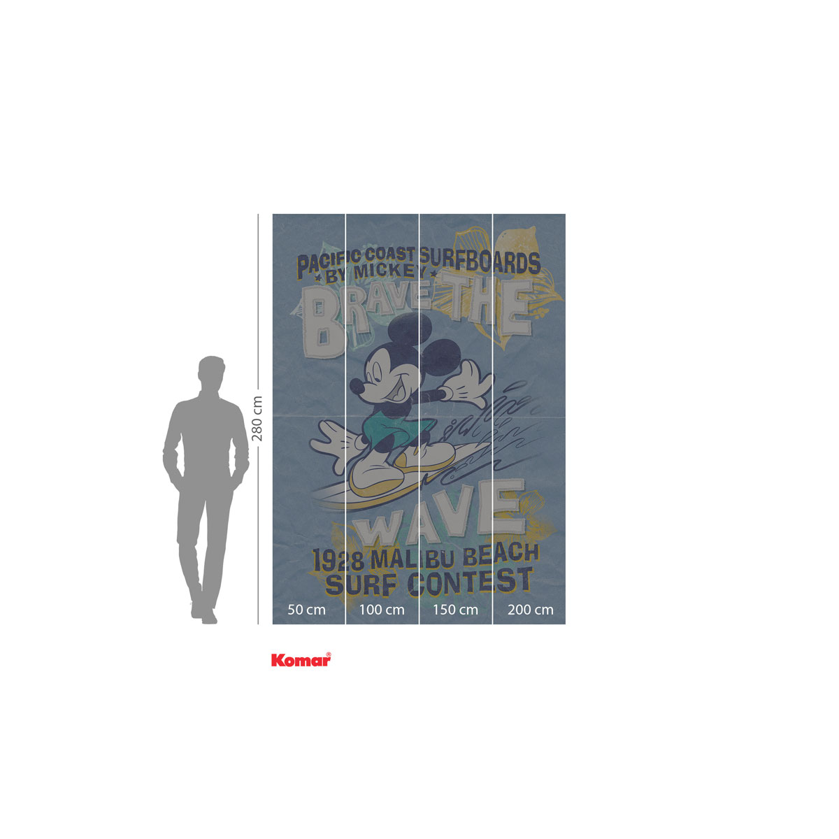 Komar  Vlies Fototapete Mickey Brave the Wave 200x280 cm Bild 3