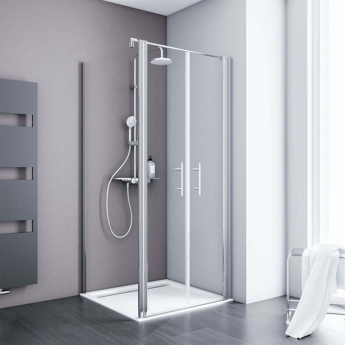 Schulte Pendeltür Alexa Style 2.0 inkl Seitenwand 192 x 90 cm Bild 1