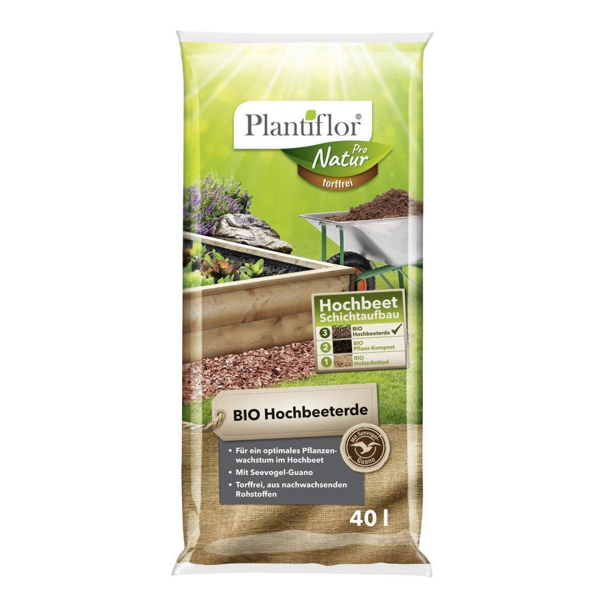 Plantiflor BIO Hochbeet-Erde torffrei 40 L