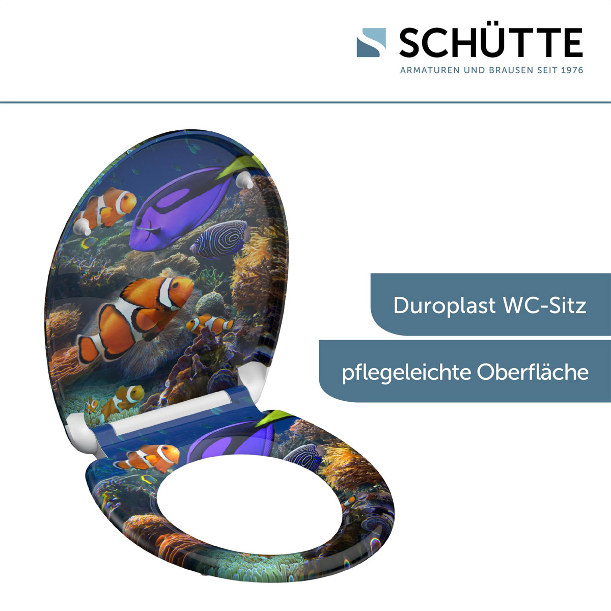 Schütte Duroplast WC-Sitz SEA LIFE mit Absenkautomatik und Schnellverschluss Bild 4