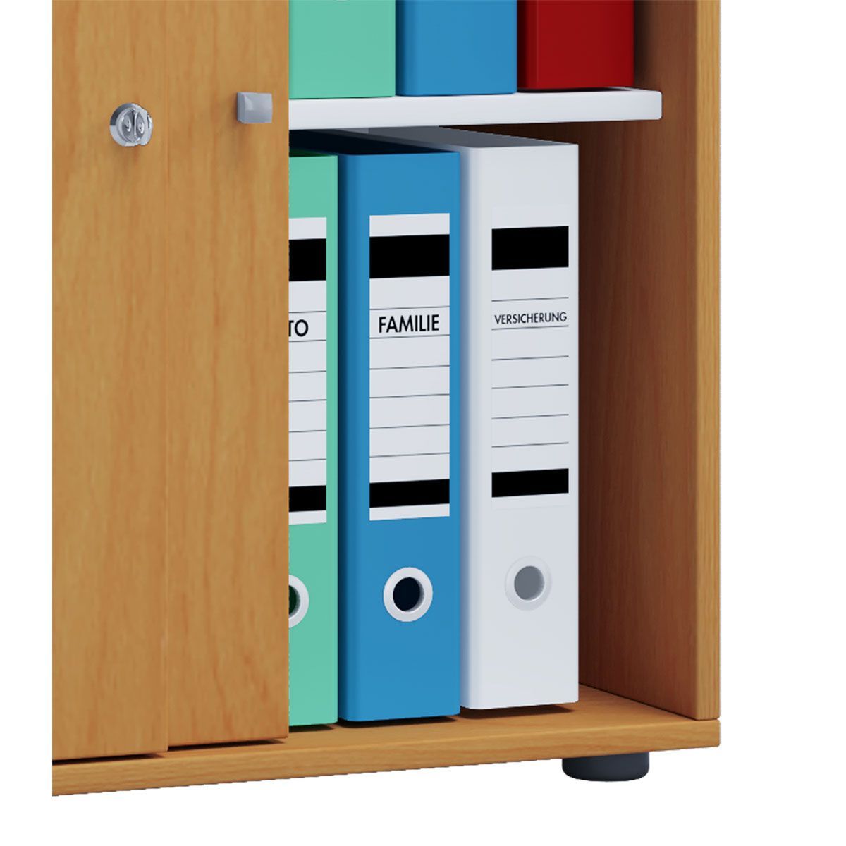 Büroschrank Lona L mit Schiebetüren Buche Bild 2