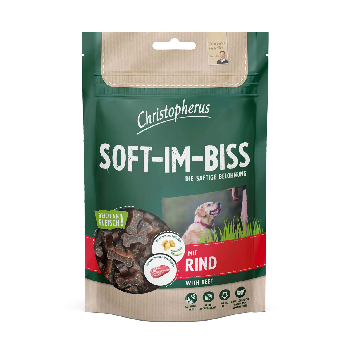 Christopherus Dog Snack Soft-Im-Biss Rind 125g