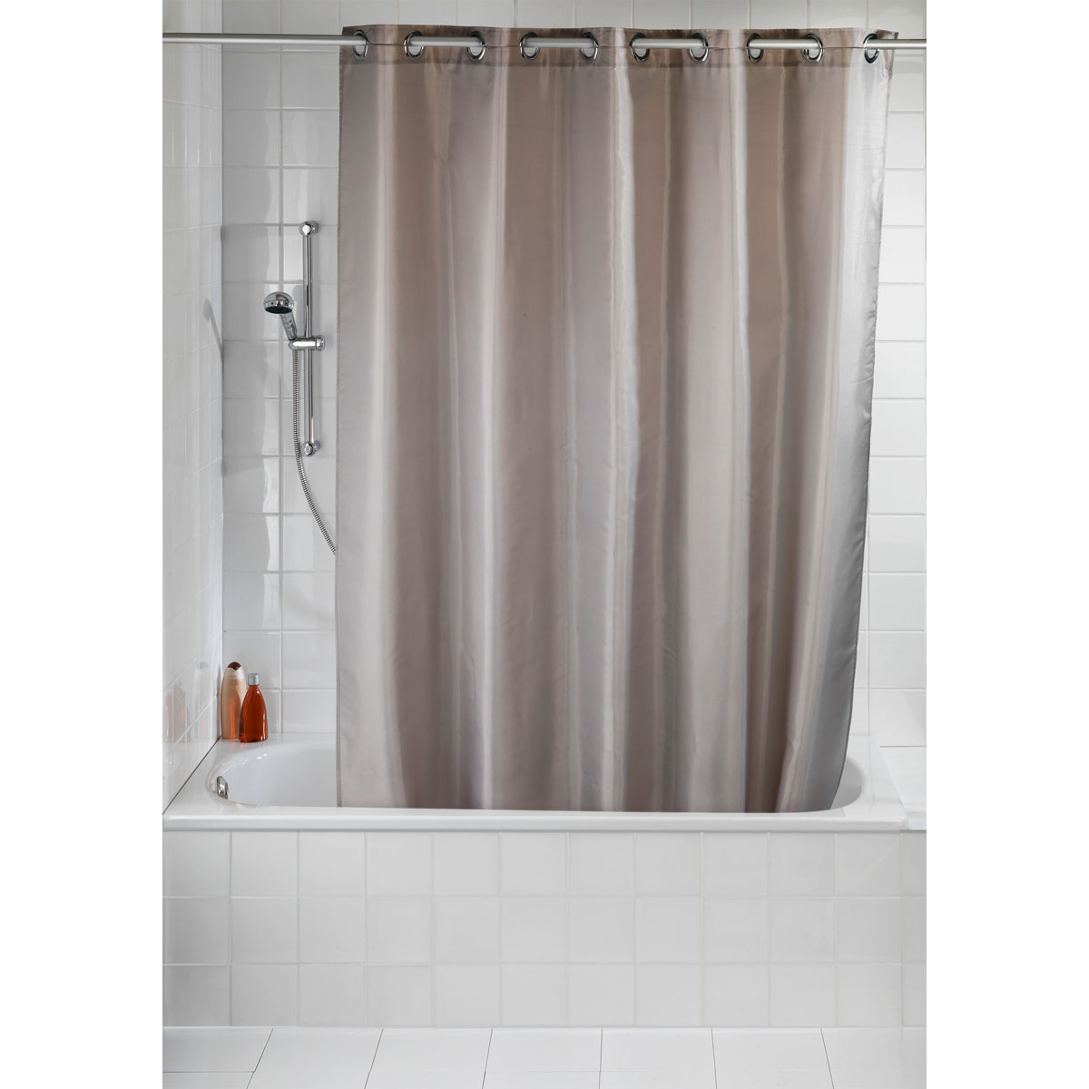Wenko  Duschvorhang Comfort Flex Taupe Textil Polyester 180 x 200 cm waschbar Bild 3