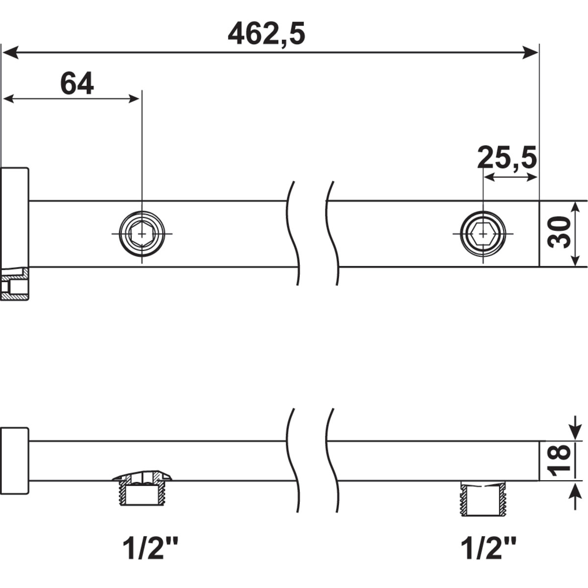 Cornat Wandarm Giant 420 mm verchromt Bild 5
