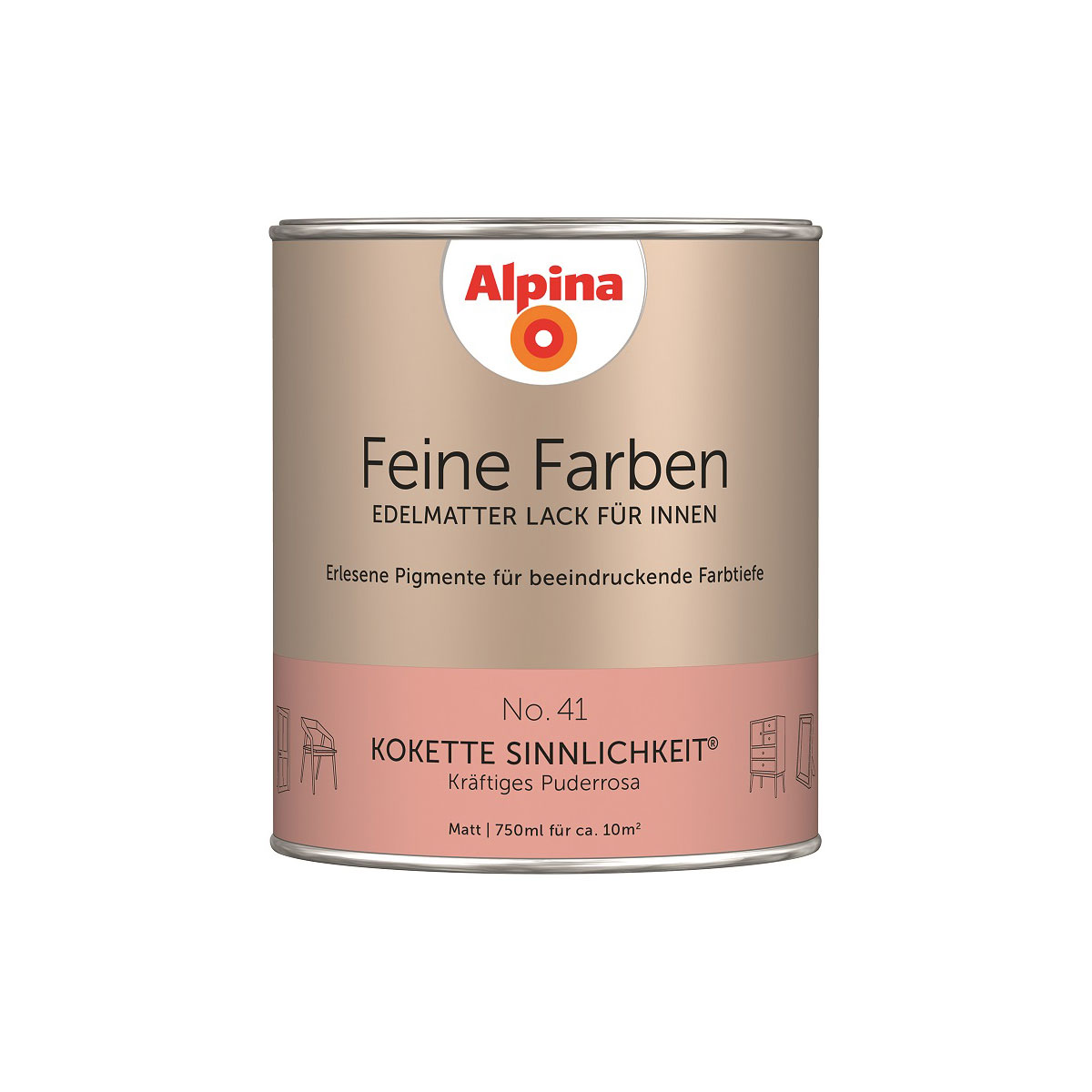 Alpina  Buntlack Feine Farben Lack No 41 Kokette Sinnlichkeit edelmatt 750ml