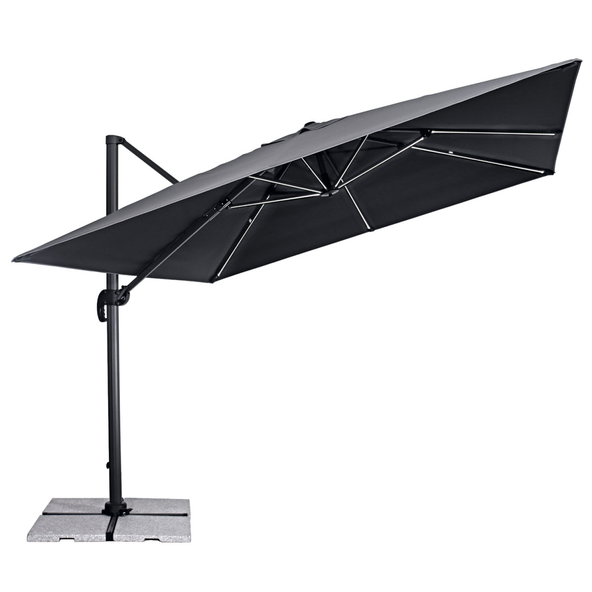 Haveson LED-Ampelschirm Cremona 300 x 300 cm anthrazit