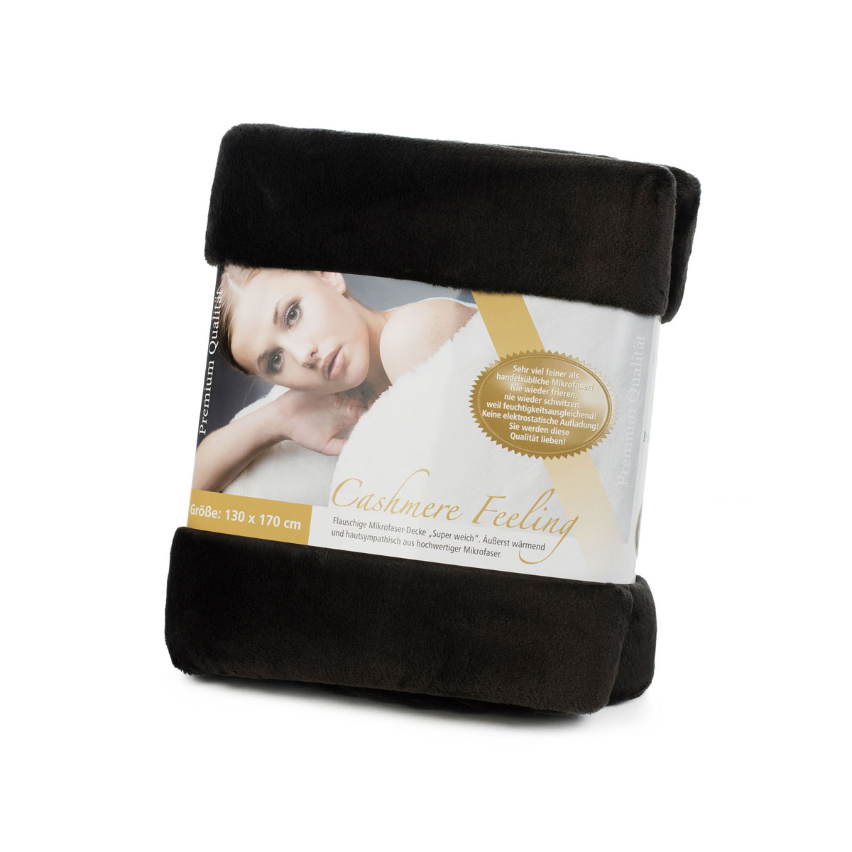 Gözze Cashmere Decke Feeling 130 x 170 cm schwarz