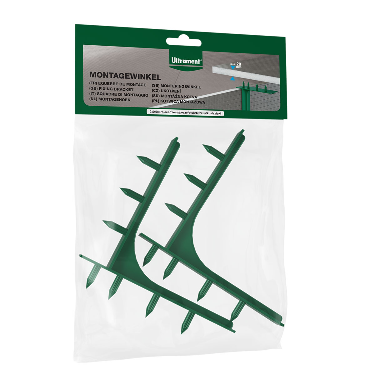 Ultrament Montagewinkel 2 St/Beutel zur Eckbefestigung von 2 Teilen
