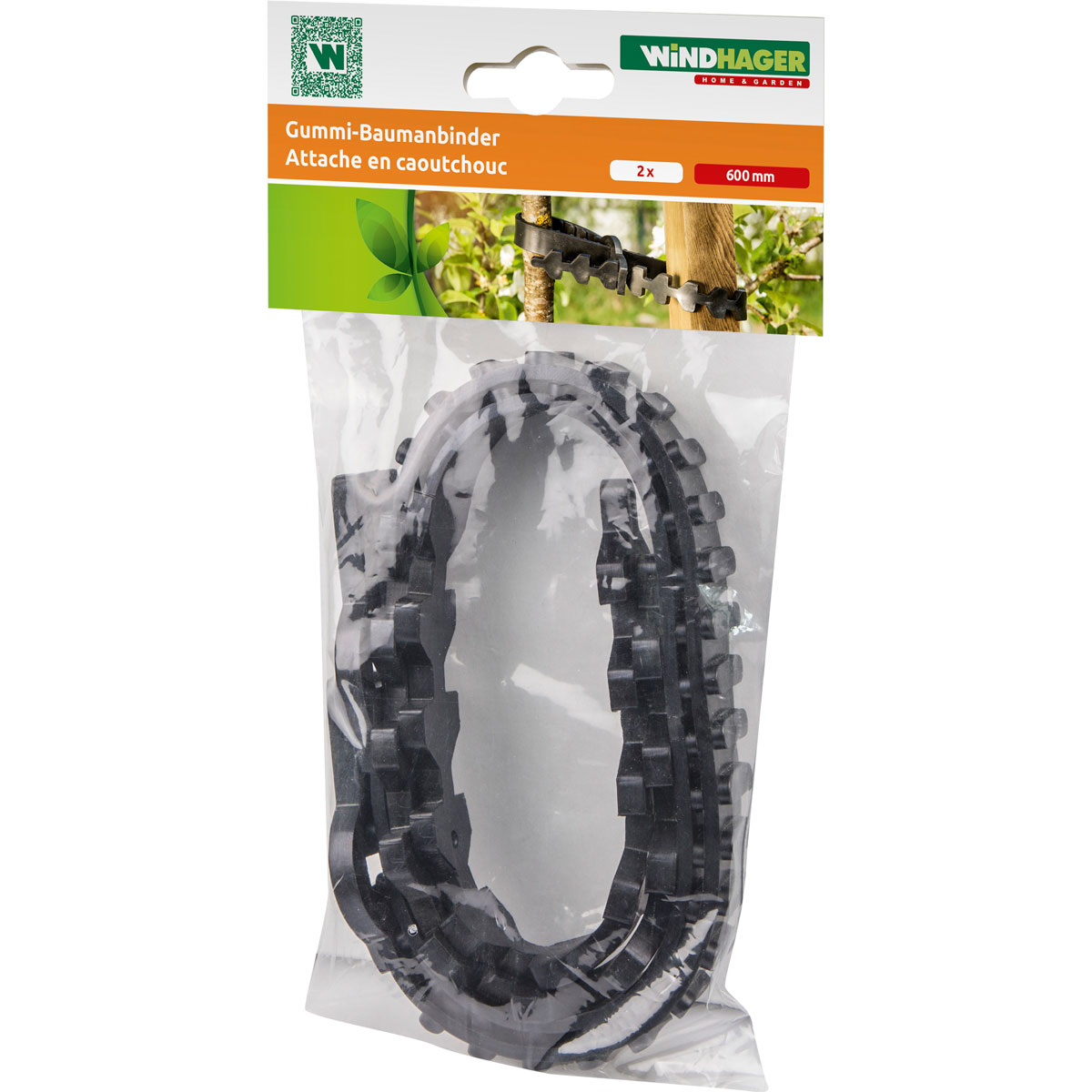 Windhager Gummi-Baumanbinder-Set schwarz 2-teilig