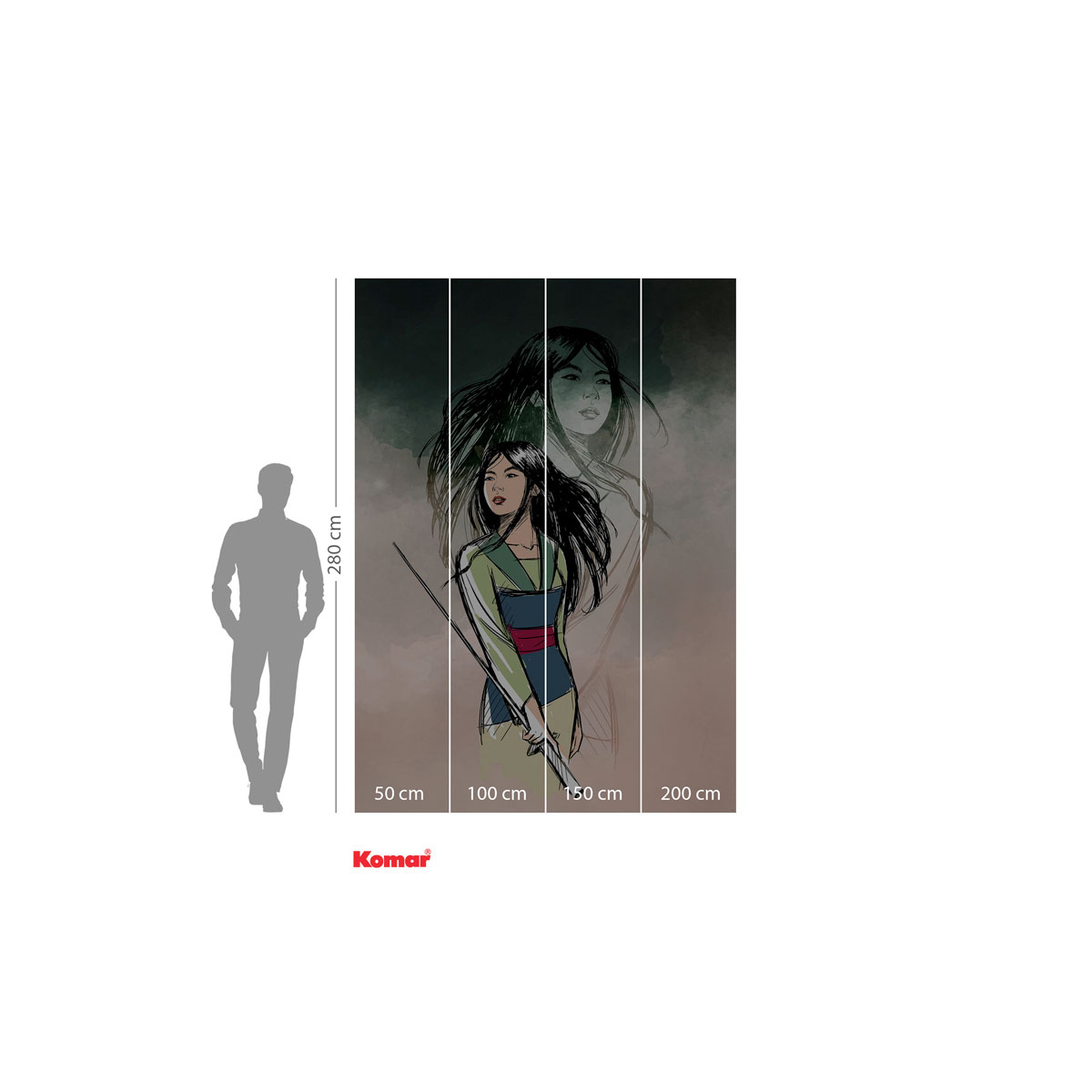 Komar  Vlies Fototapete Brave Mulan 200x280 cm Bild 3