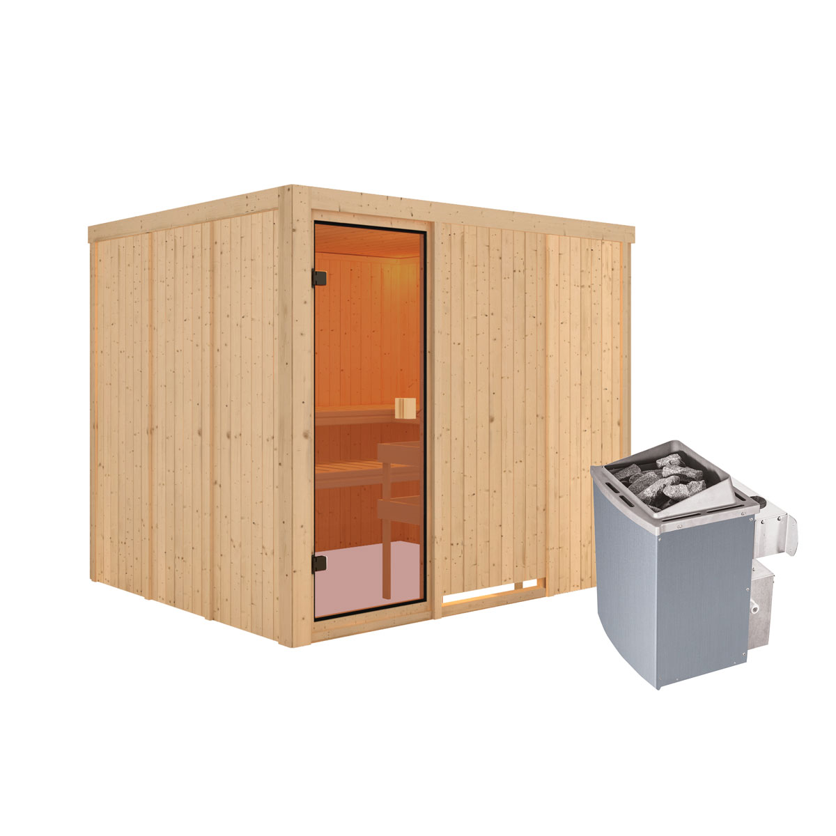 Karibu Sauna Nybro naturbelassen integrierte Steuerung Bild 3