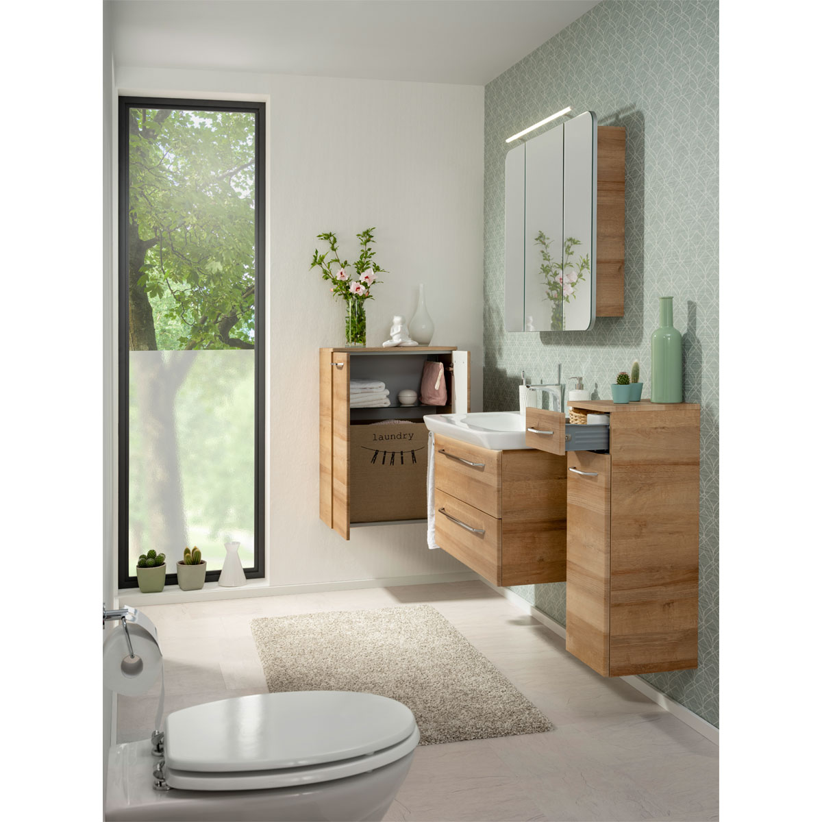 Fackelmann Keramik-Waschtisch Milano 88,5 x 17 x 54,5 cm weiß Bild 3