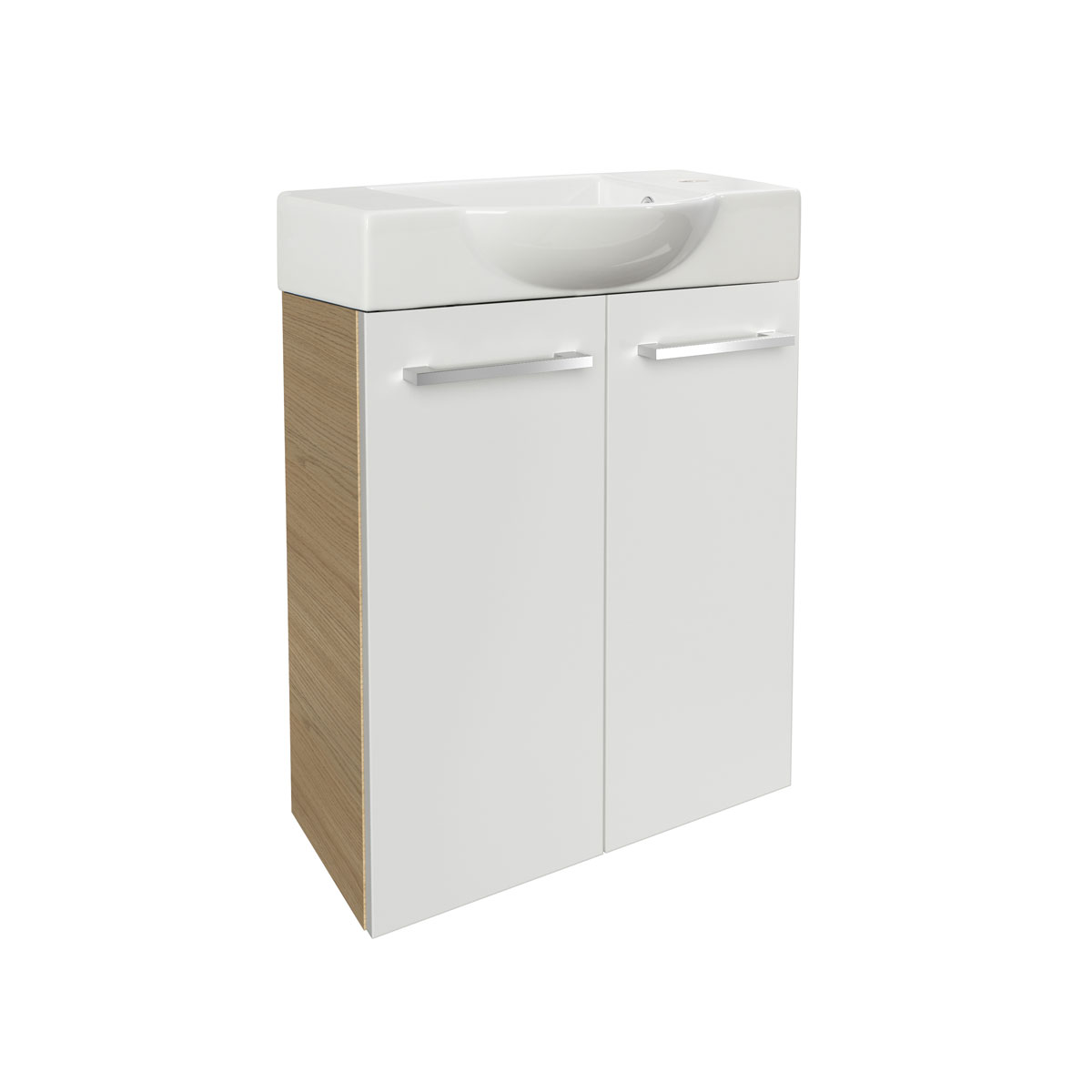 Fackelmann  Gäste-WC Waschtischunterschrank SBC 520 x 600 x 243 mm Sandeiche/Weiß Bild 4