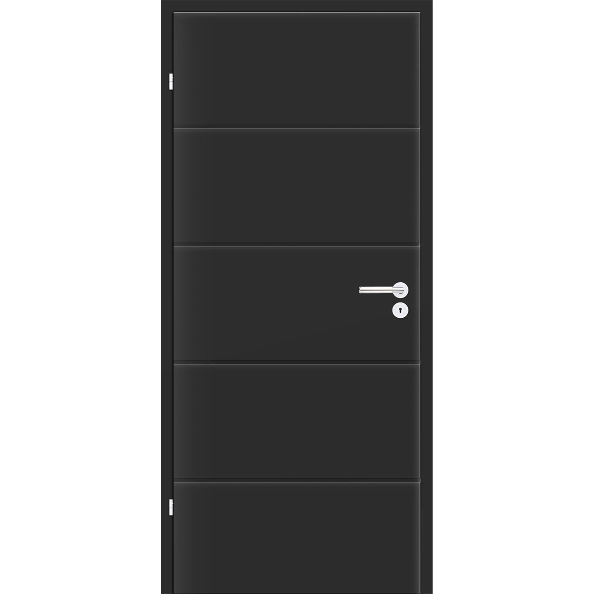 Zimmertür Sylt DIN R schwarz 61 x 198,5 cm