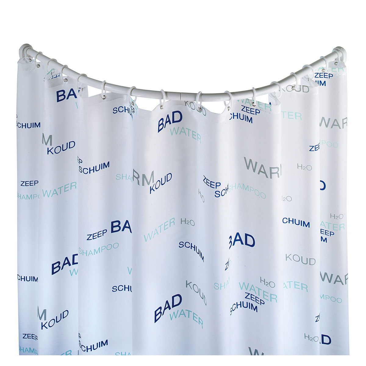 Wenko  Rundduschstange Weiß 80 x 80 / 90 x 90 cm