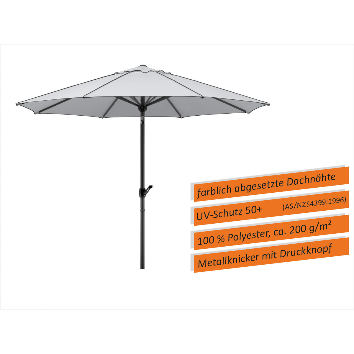 Schneider Schirme Sonnenschirm Adria Durchmesser 300 cm silbergrau Bild 10