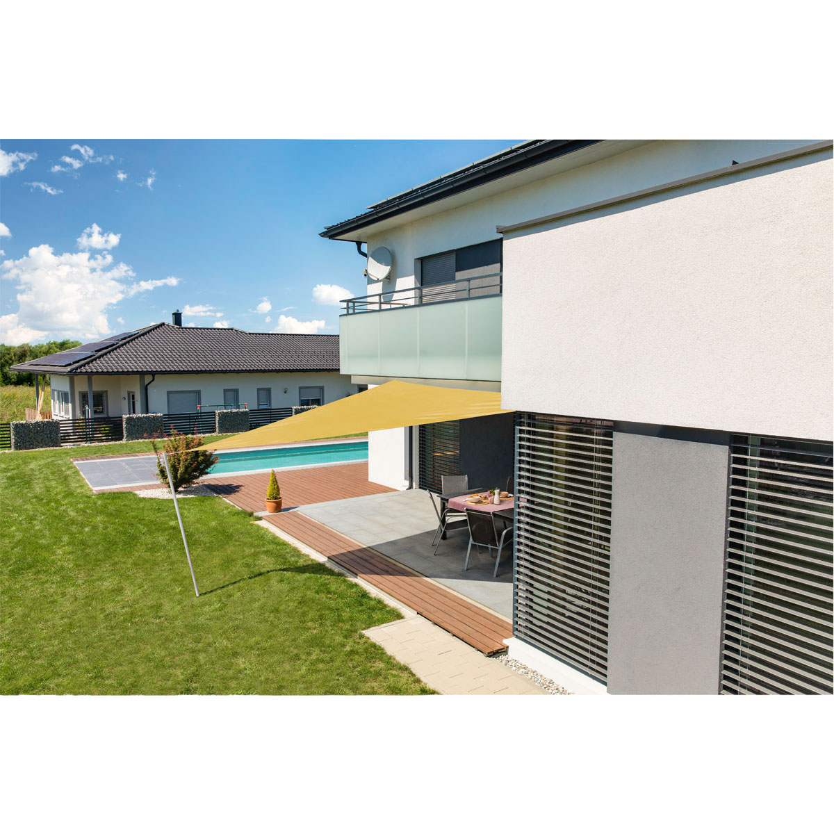 Dreieck-Segel Cannes 5 x 5 x 5 m gelb Bild 3