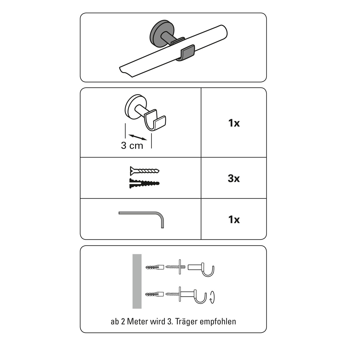 Gardinia Wandträger New York für Durchmesser 12 mm edelstahl Bild 4