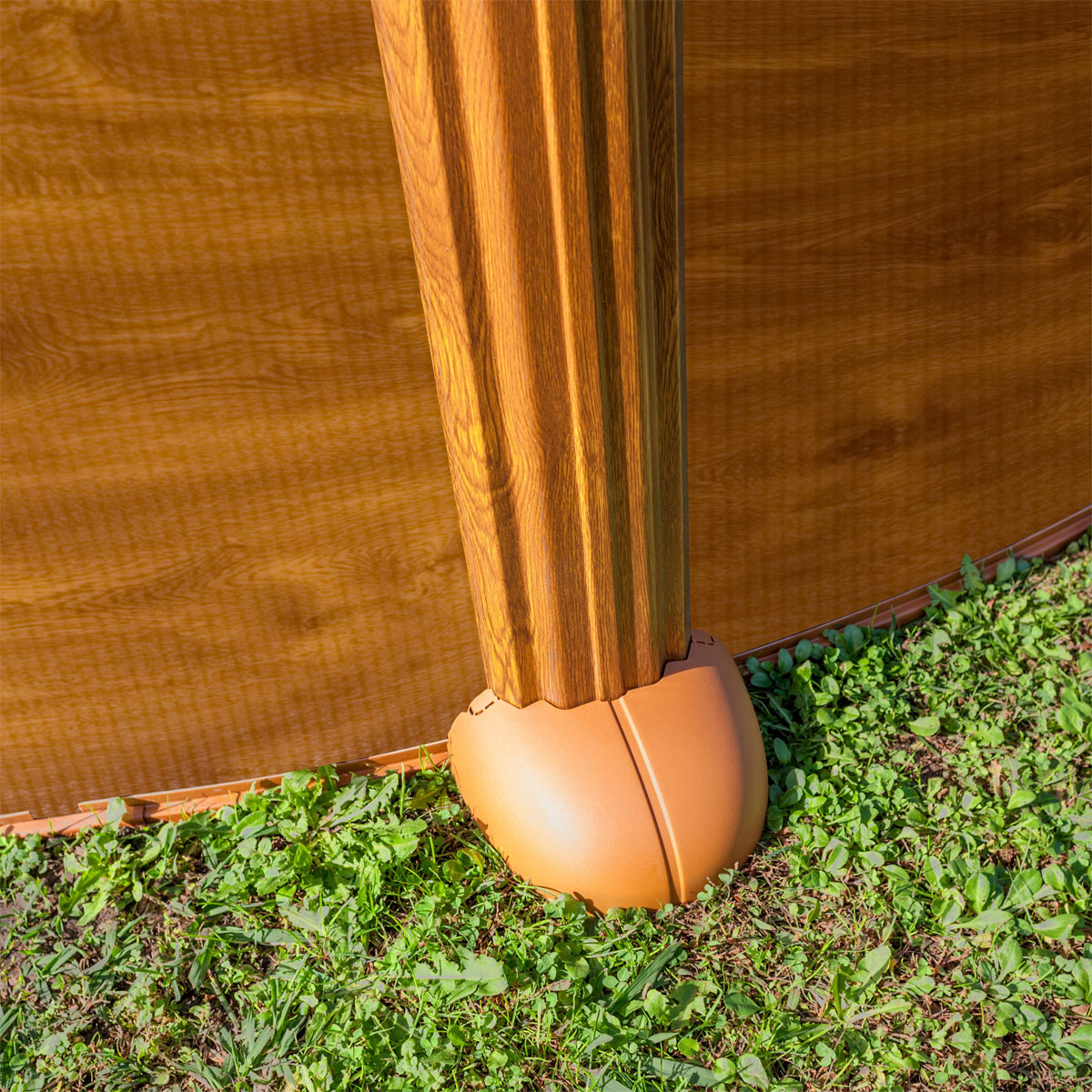 Ovalformbecken-Set holzfarben 610 x 375 x 132 cm mit Stützen Bild 3