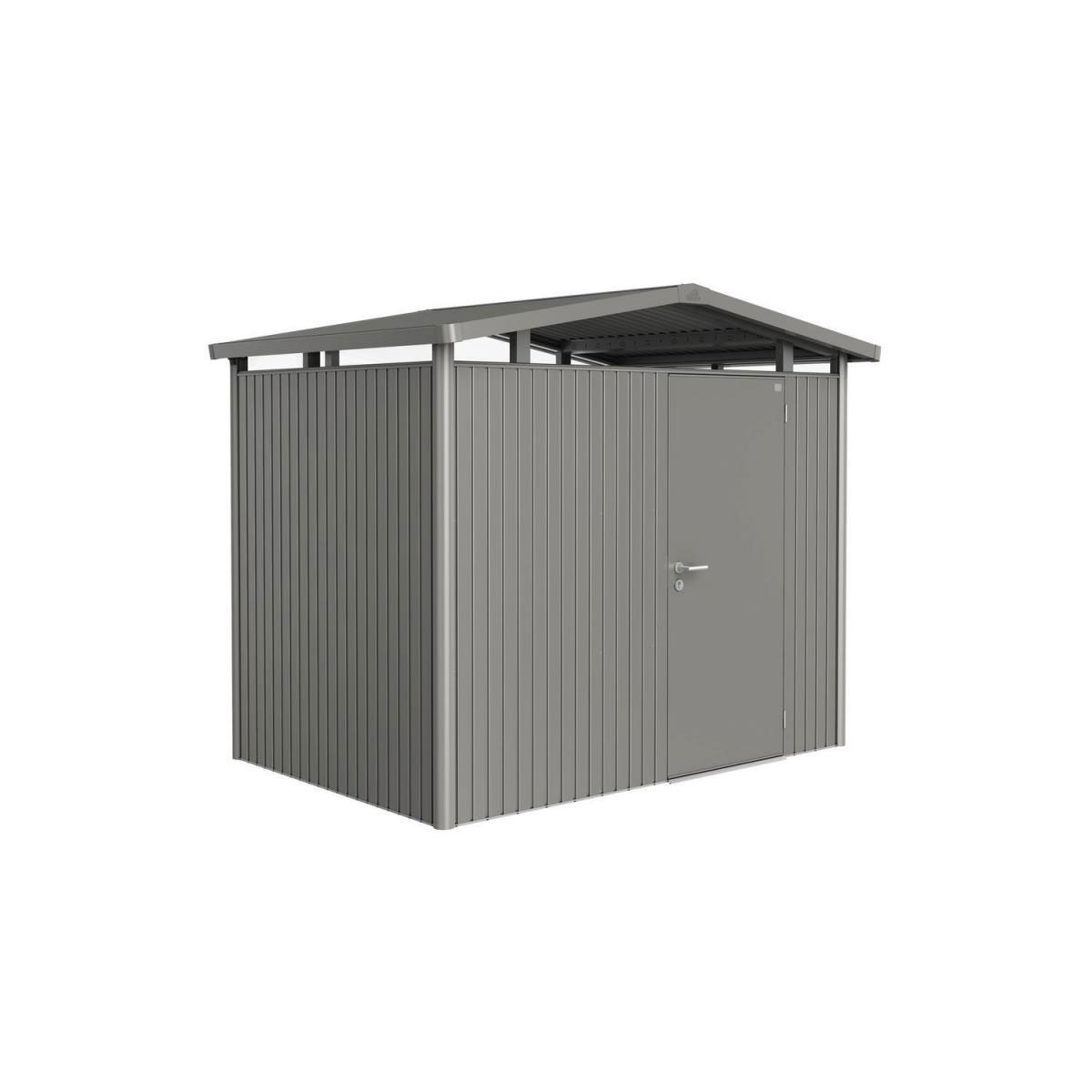 Biohort Gerätehaus Panorama Größe P2 Quarzgrau-Metallic Standardtür