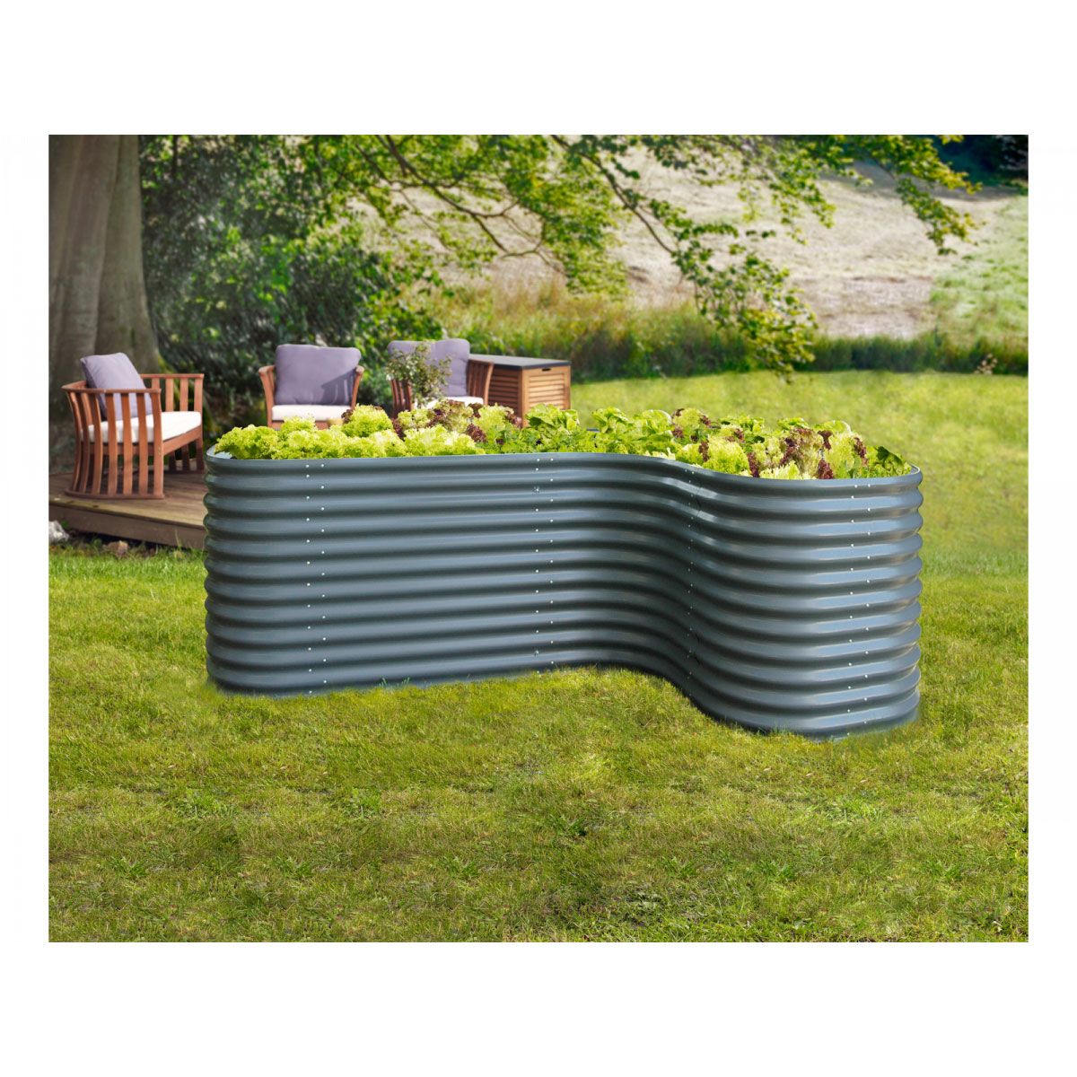 Vitavia Hochbeeterweiterung Curve dunkelgrau Bild 1