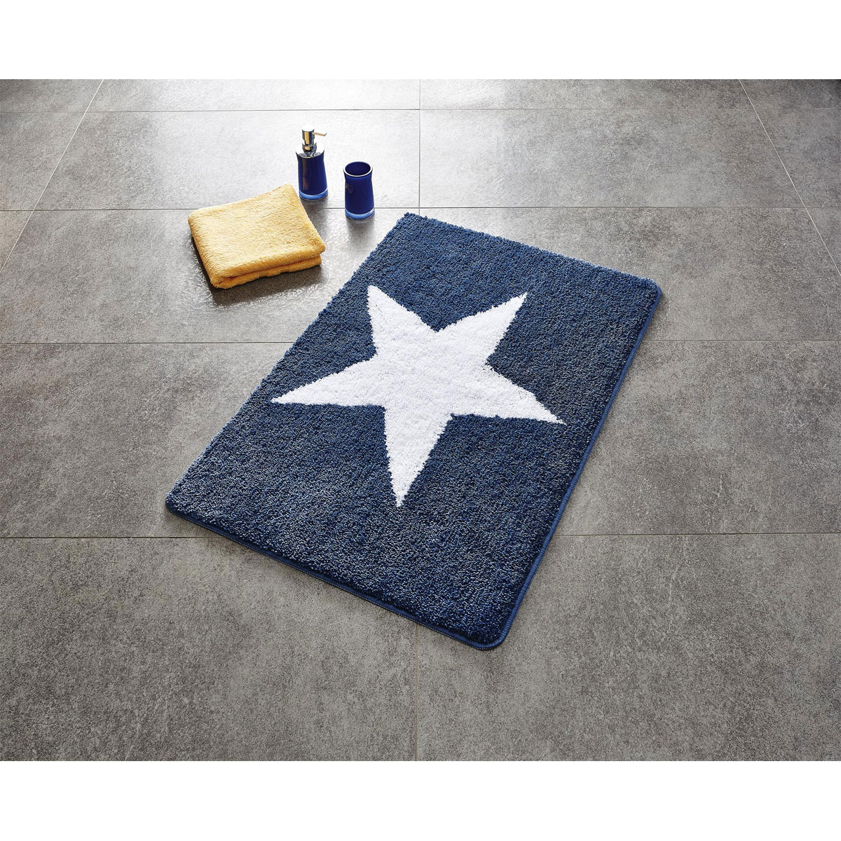 Ridder  Teppich Star 60 x 90 cm blau-weiß Polyester-Microfaser Bild 2