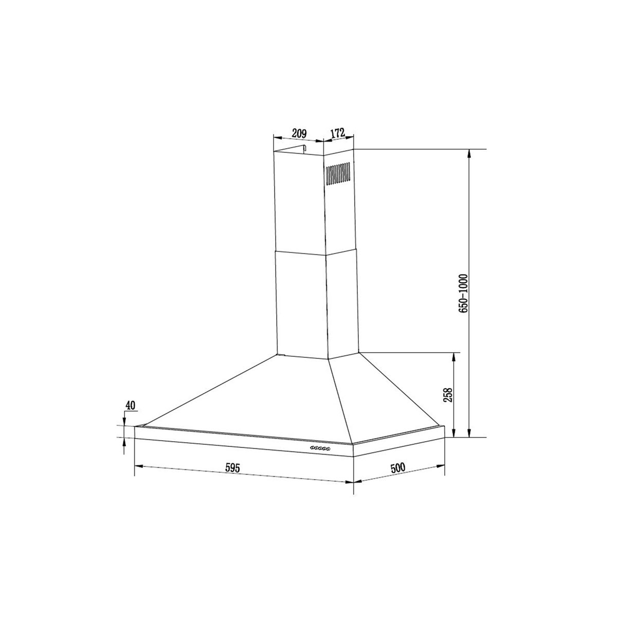 Respekta Medea Kaminhaube CH44078-60IXA 60 cm Edelstahl Bild 4