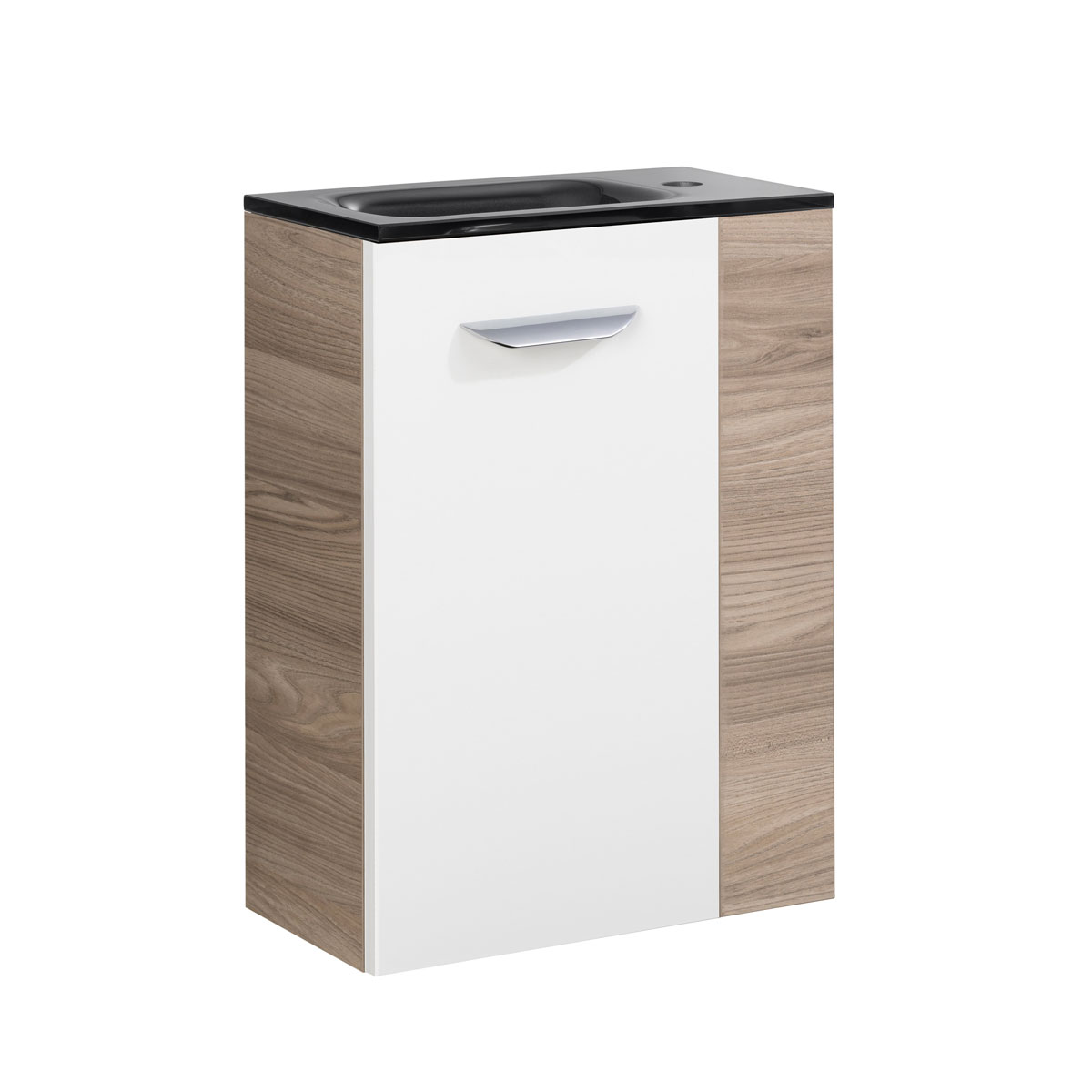 Fackelmann  Gäste-WC Waschtischunterschrank links SBC 440 x 600 x 243 mm Steinesche/Weiß Bild 5