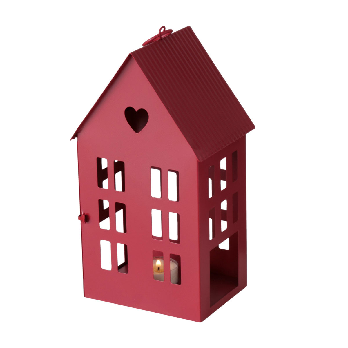 Laterne Alamo Haus 9 x 7,5 x 14 cm rot Metall Bild 5