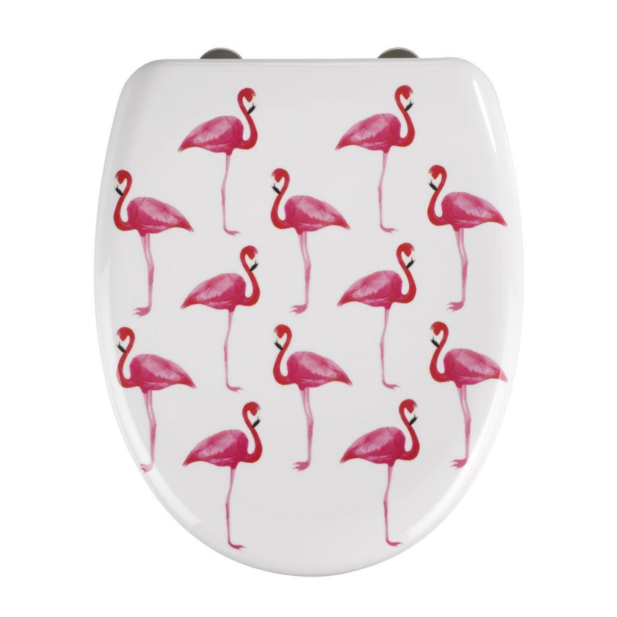 Wenko Premium WC-Sitz Flamingo antibakteriell mit Absenkautomatik