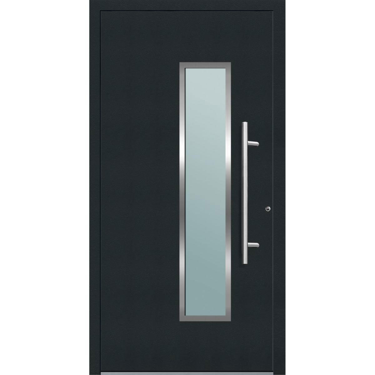 Aluminium Sicherheits-Haustür Ravenna Exklusiv 75 mm anthrazit 110 x 210 cm Anschlag rechts inkl Griffset Bild 1