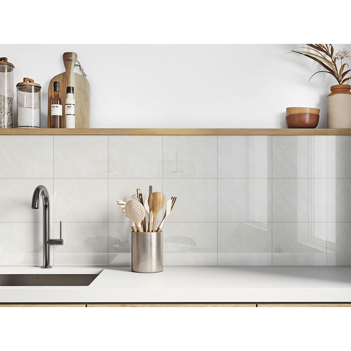 Wandfliese Uranus 20 x 25 x 0,68 cm beige glänzend marmoriert Bild 2