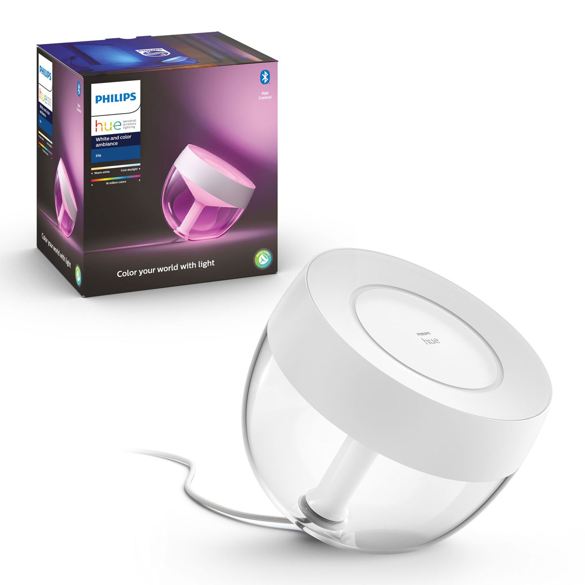 Philips Hue LED-Tischleuchte Iris transparent Bild 2