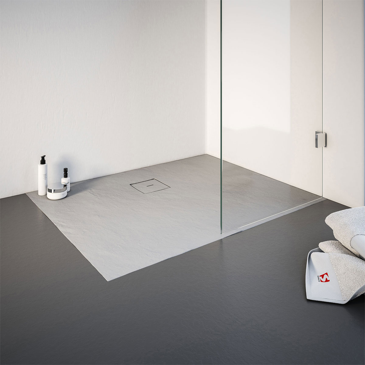 Schulte Express Plus Duschwa Mineralg Steinstr Rechteck -Plan 1000 x 750 grau