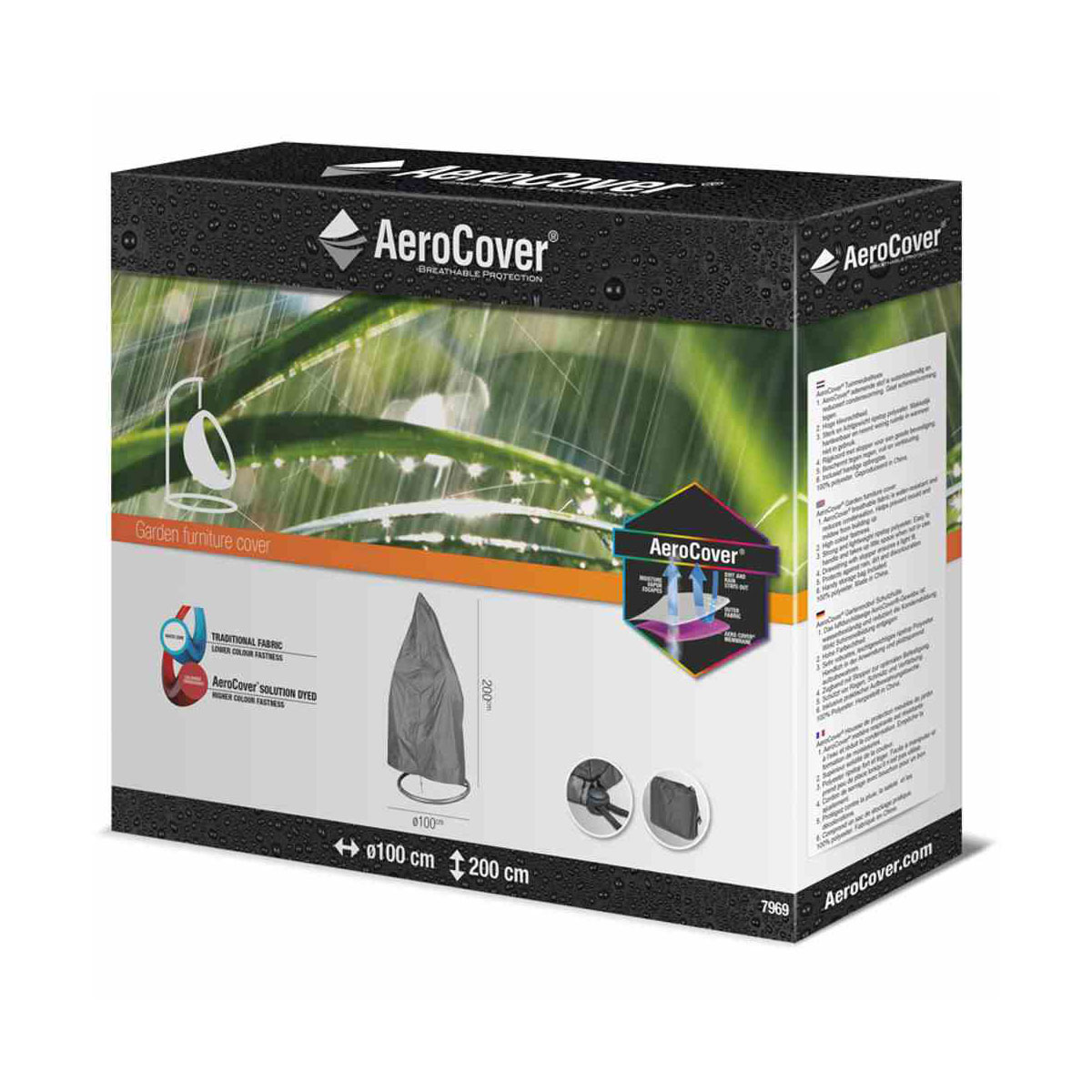 AeroCover Schutzhülle für Hängekörbe Durchmesser 100 x 200 cm anthrazit Bild 1