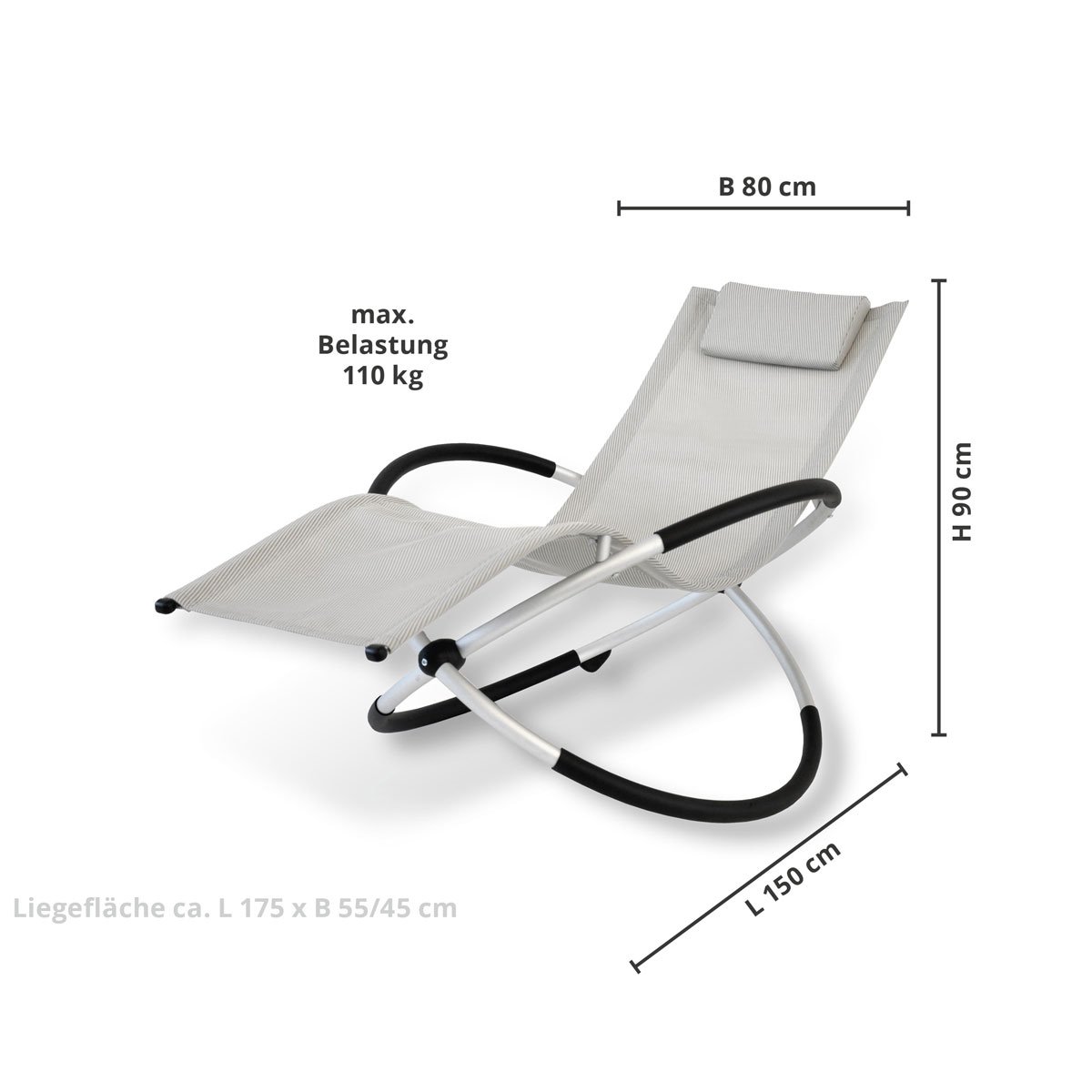 Leco Klappbare Gartenliege ergonomisch geformte Liegefläche Natur Bild 5