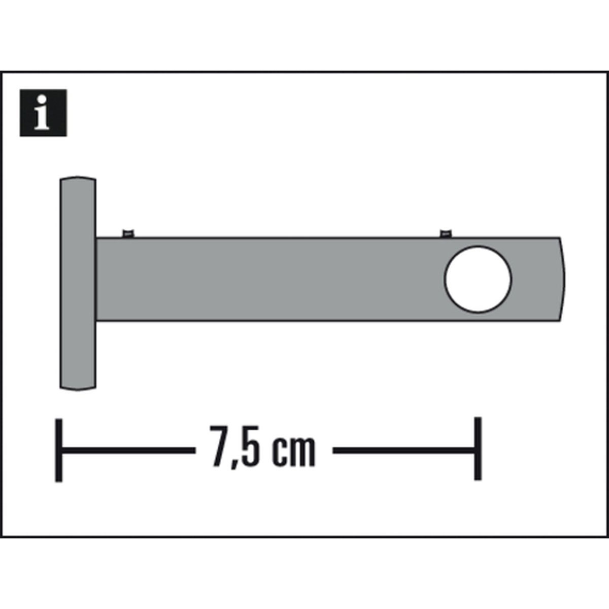 Gardinia Träger geschlossen für Durchmesser 12 mm 7,5 cm Edelstahl Bild 2