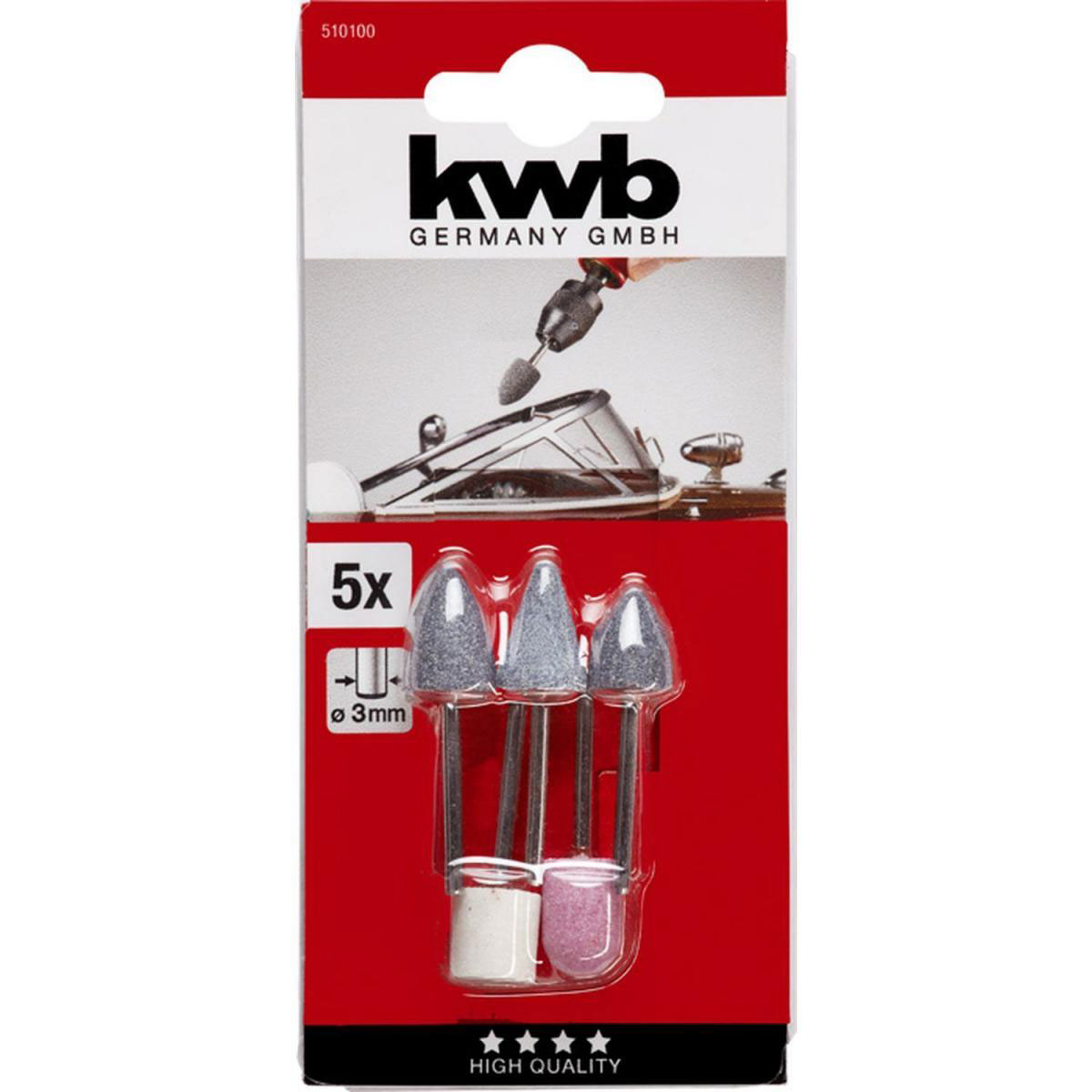 kwb  Keramische Miniatur-Schleifstifte Satz 5 teilig Bild 2