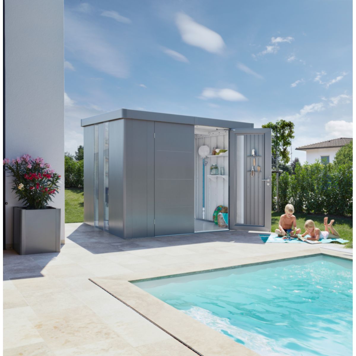 Biohort Gerätehaus Neo 2C Doppeltüre quarzgrau-metallic