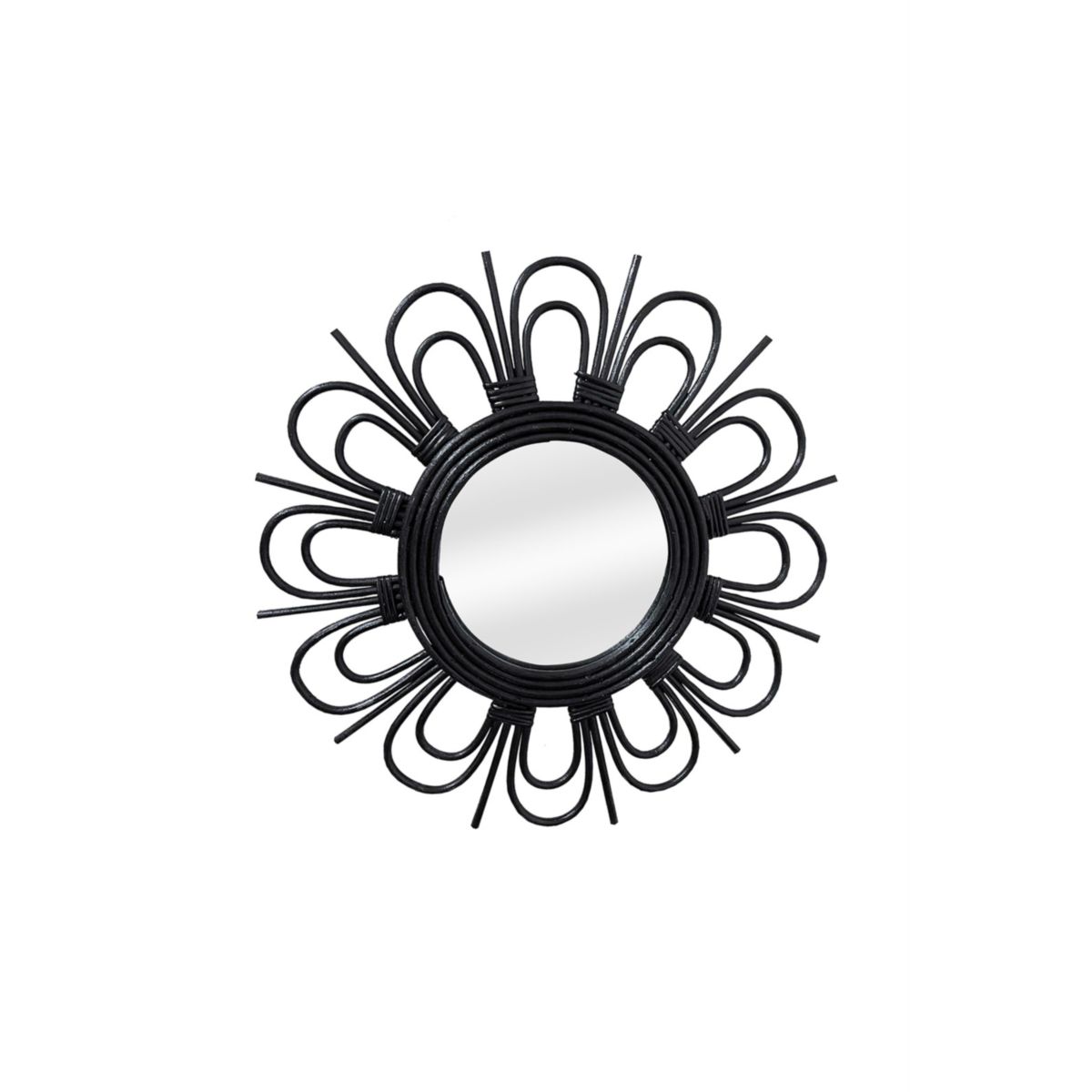 Rattan Spiegel Aina 225 schwarz