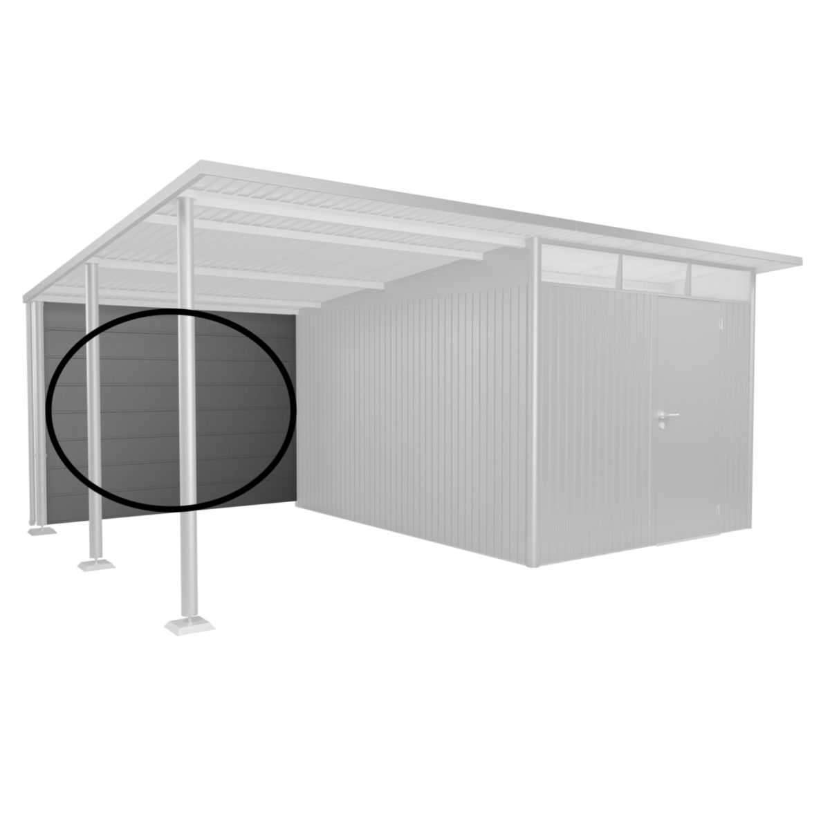 Biohort Rückwand für Seitendach Gr. L quarzgrau-metallic