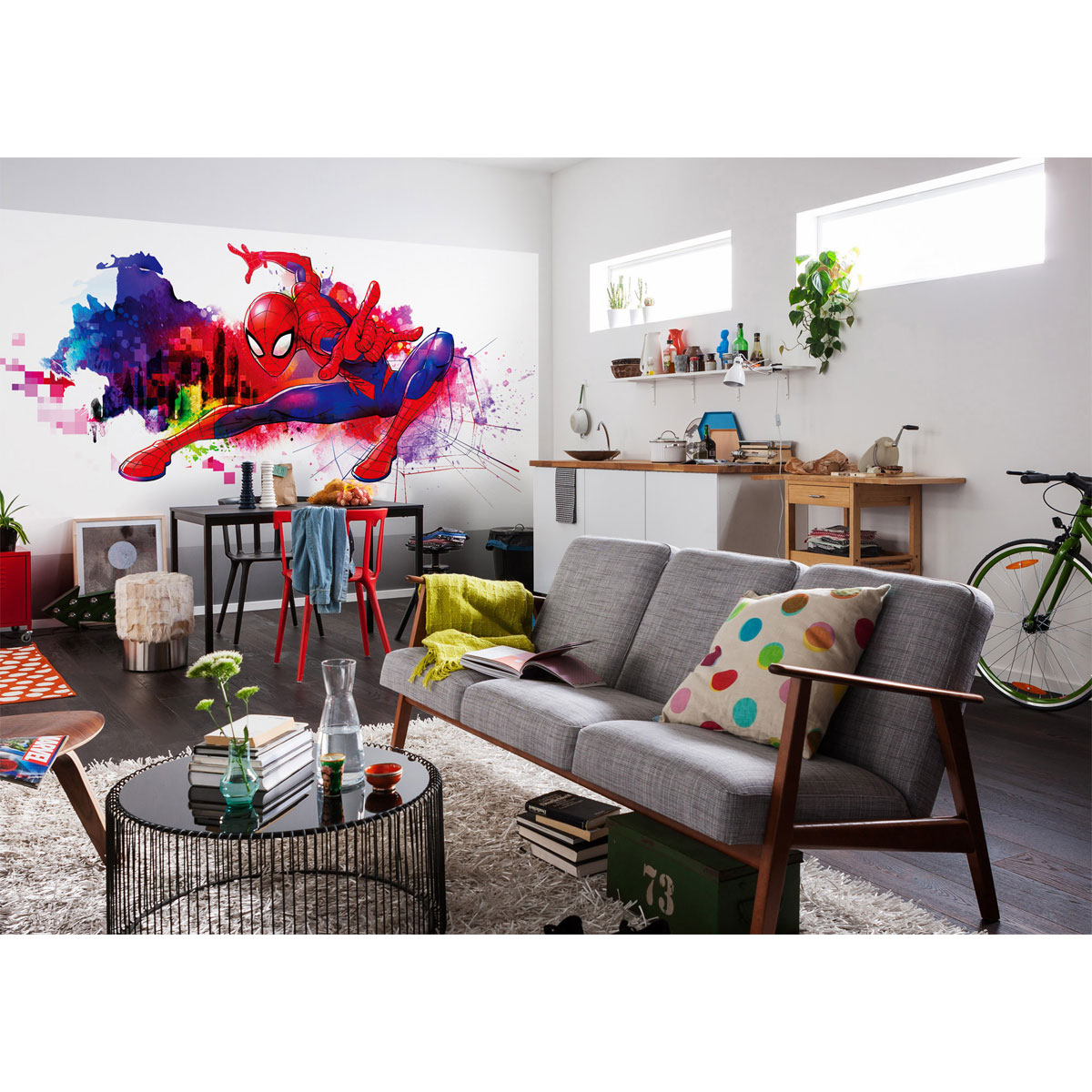 Komar  Vlies Fototapete Spider-Man Graffiti Art 300x150 cm