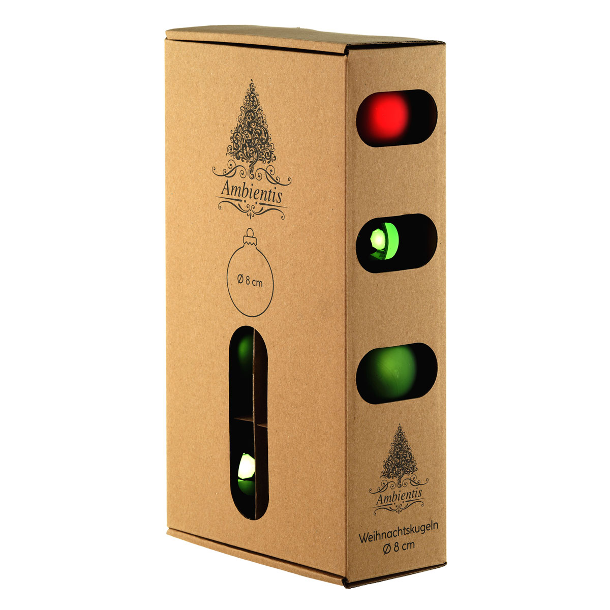 Ambientis Glaskugeln 8 cm rot grün Mix Bild 2