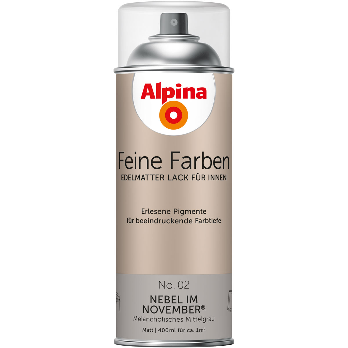 Alpina  Buntlack Feine Farben Sprühlack No 02 Nebel im November edelmatt 400ml