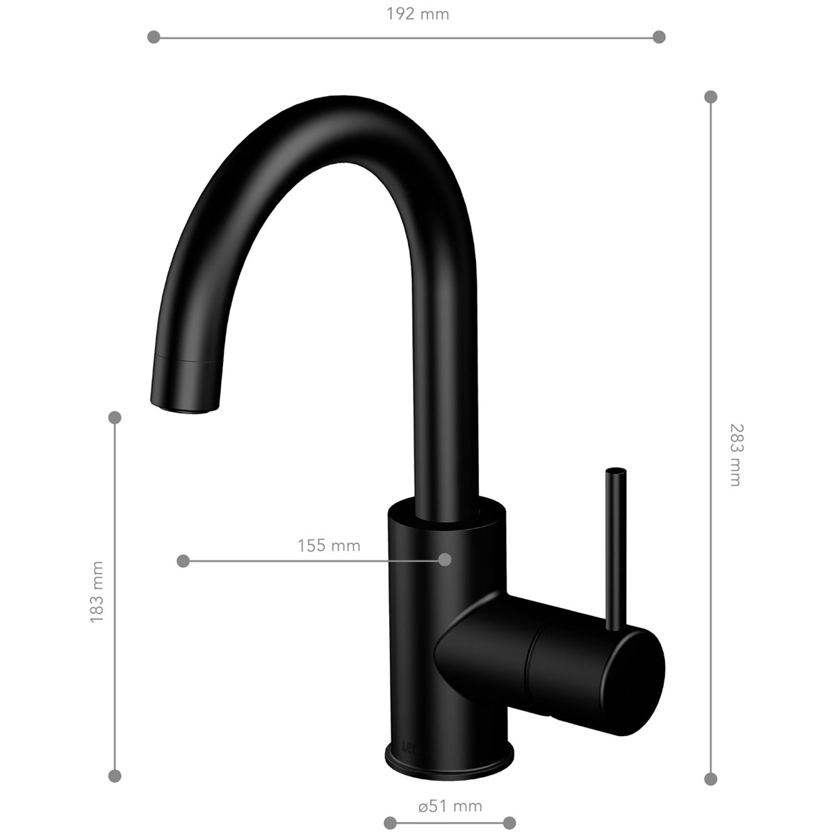 Lenz  Waschtischarmatur BOW² schwarz Bild 3