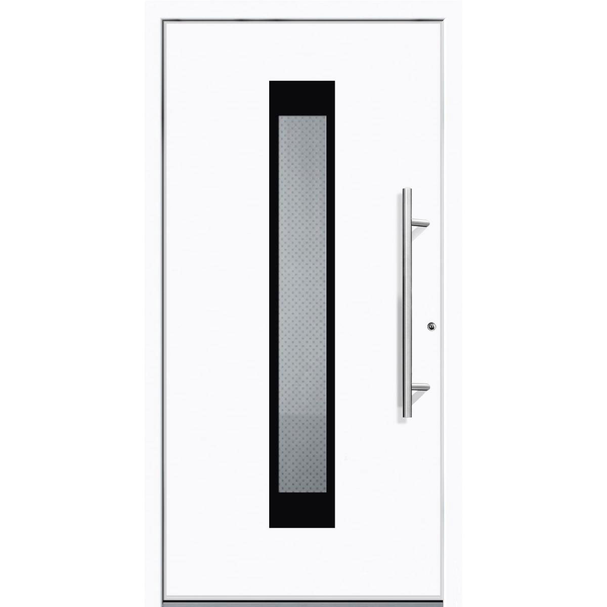Aluminium Sicherheits-Haustür Salerno Superior 60 mm weiß 100 x 210 cm Anschlag rechts inkl Griffset