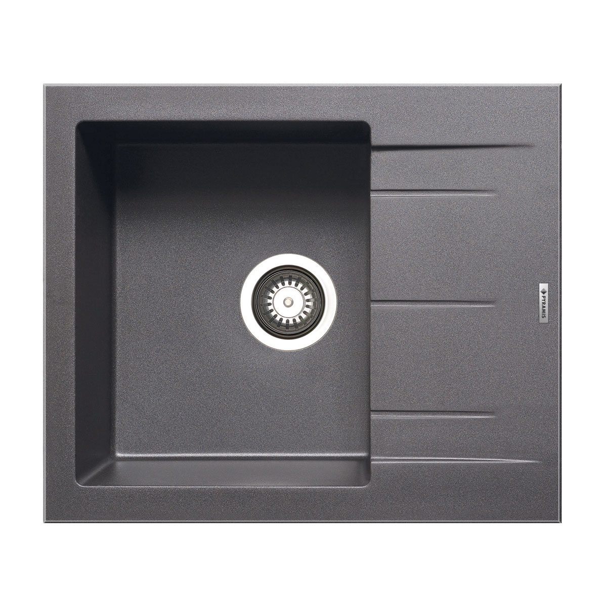 Pyramis  Einbauspuele ALAZIA 59 x 50 cm 1B 1D Granit Iron Grey