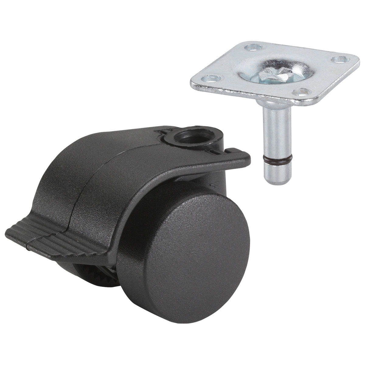 Dörner + Helmer Container-Rolle mit Feststeller 38 x 38 mm schwarz